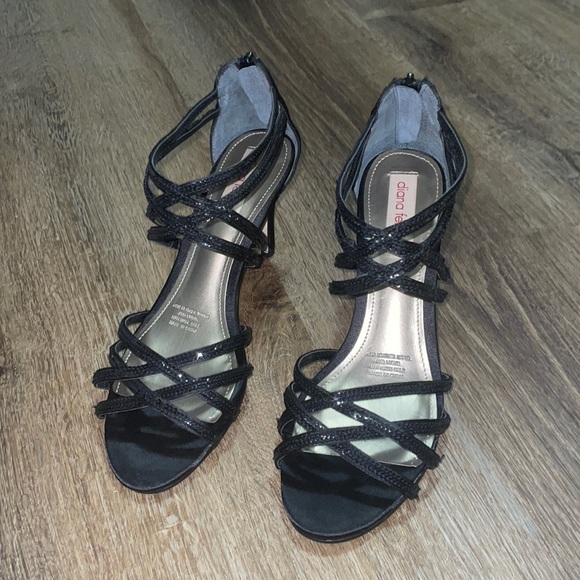 Diana Ferrari Shoes - ✨HOST PICK✨ Diana Ferrari Black Strappy Heels with Sequins